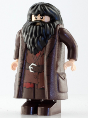 LEGO Harry Potter Minifiguren - Rubeus Hagrid mit dunkelbraunem Mantel mit Knöpfen