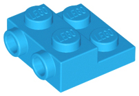 Lego plates (modified) - 2 x 2 x 2/3 with 2 side knobs