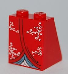 Lego roof stones (printed) - 2 x 2 x 2 as red kimono (65 °)