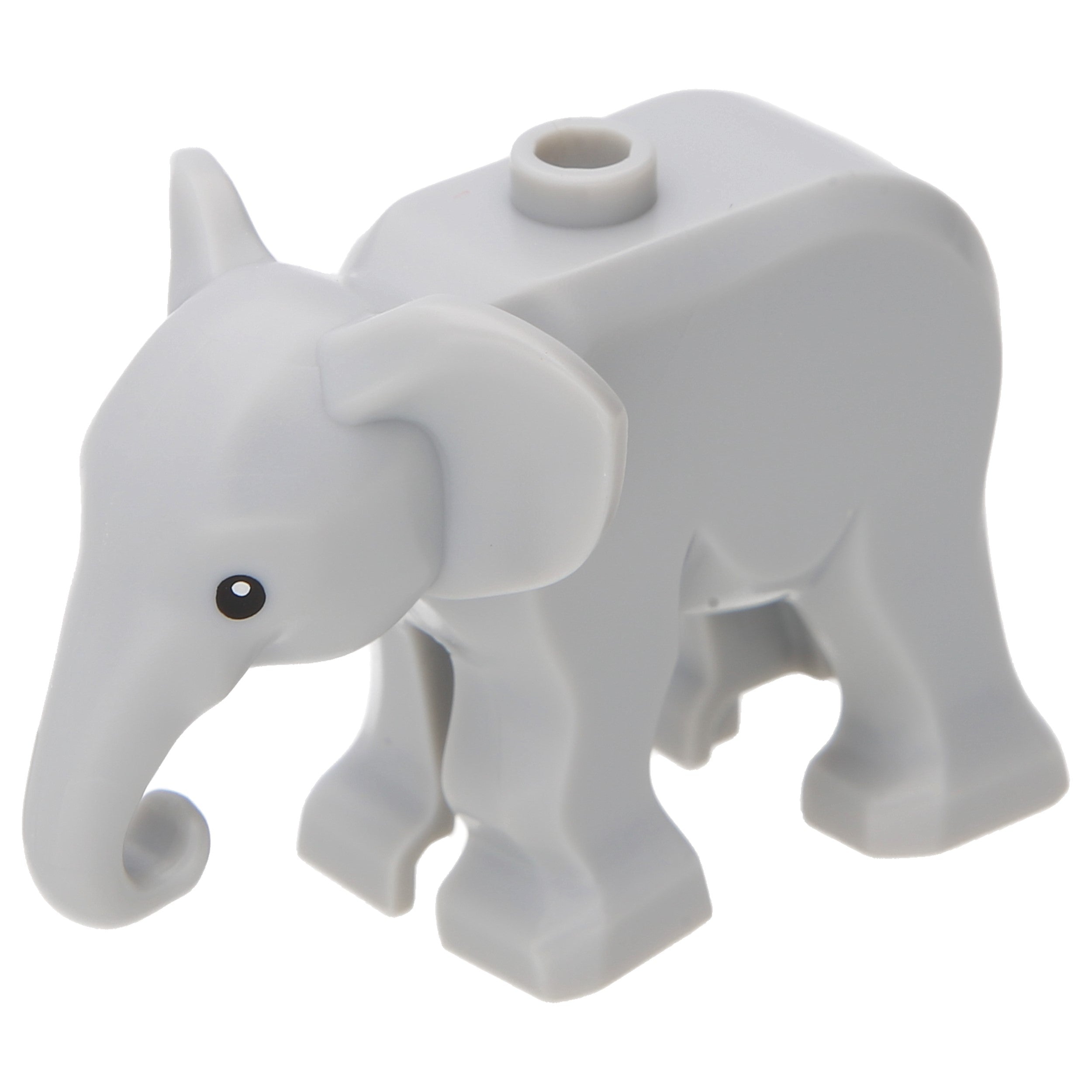 Lego animals (other) - elephant baby with black eyes (light gray)