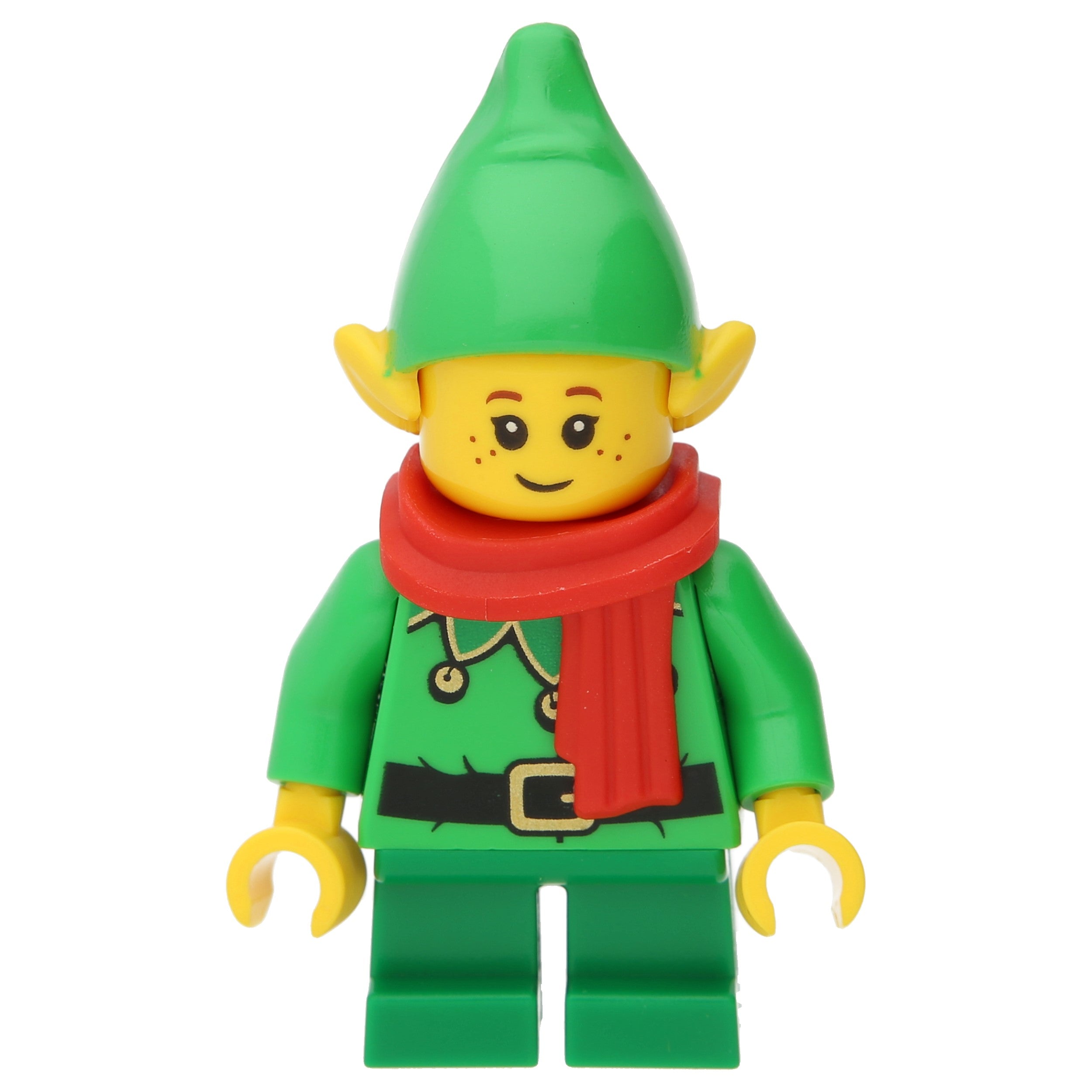LEGO Minifiguren (sonstige) - Elf mit rotem Schal und grünem Glöckchenpullover