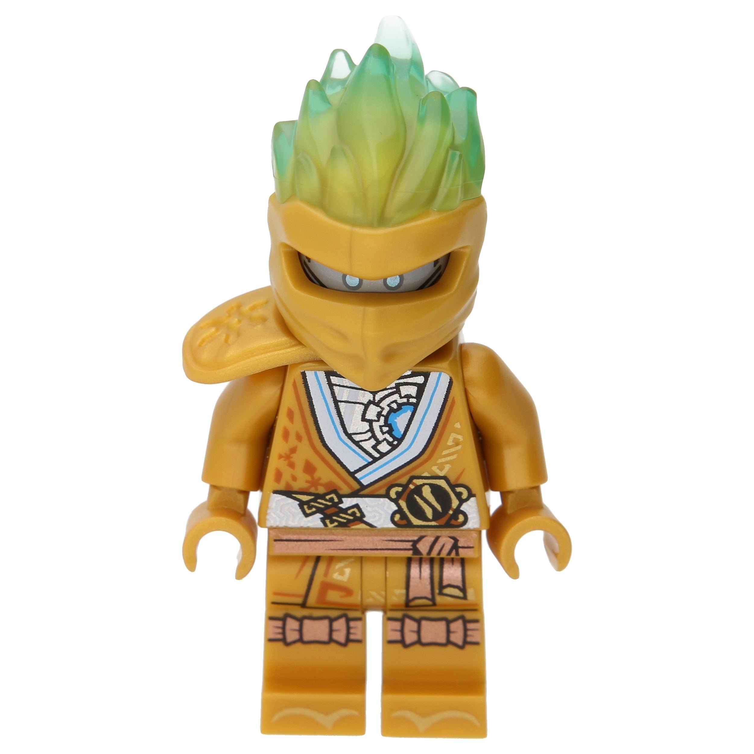 LEGO Ninjago Minifigure Zane with shoulder plates and energy effect (golden ninja)