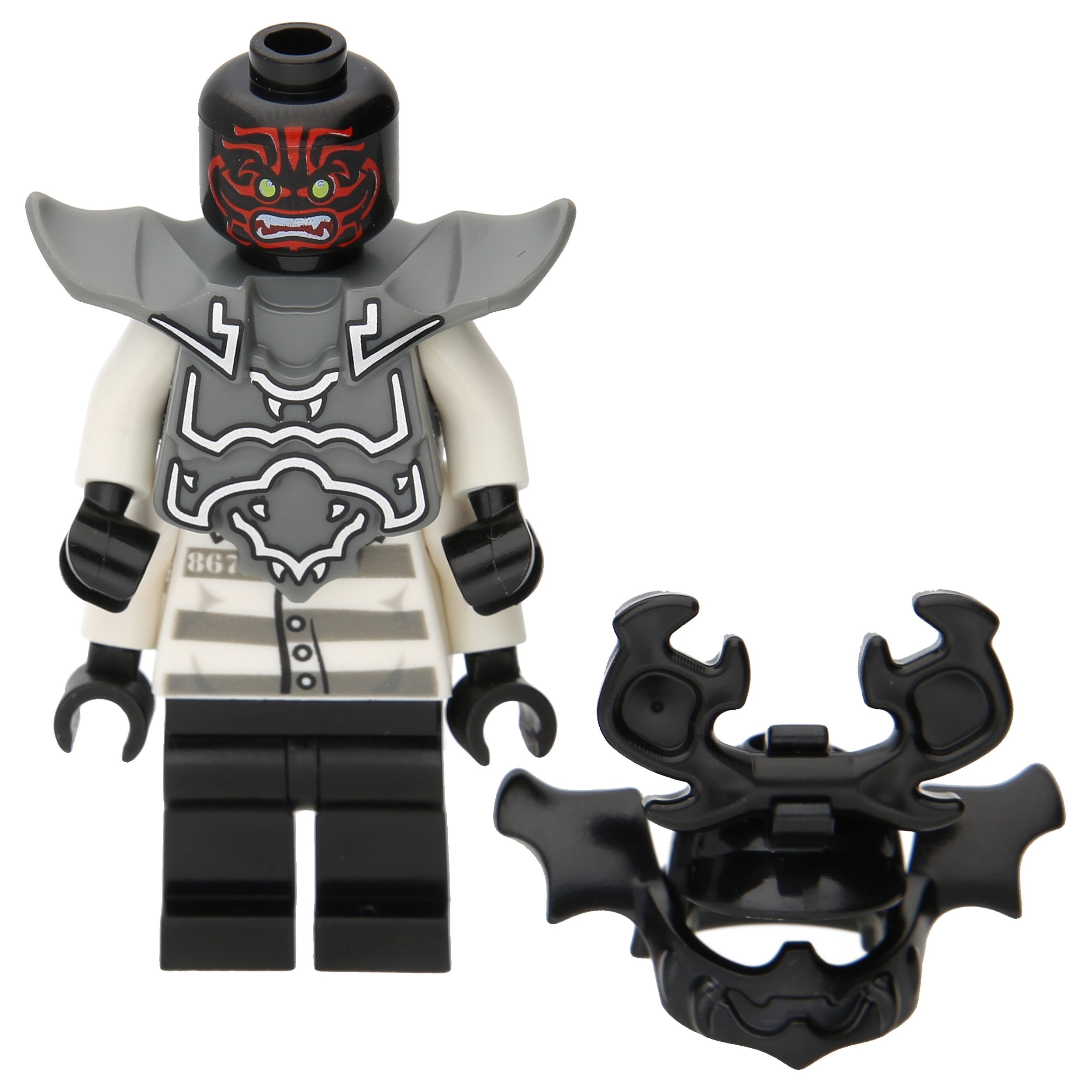 LEGO Ninjago Minifiguren - Riesiger Steinkrieger mit 4 Armen und Häftlingsbekleidung