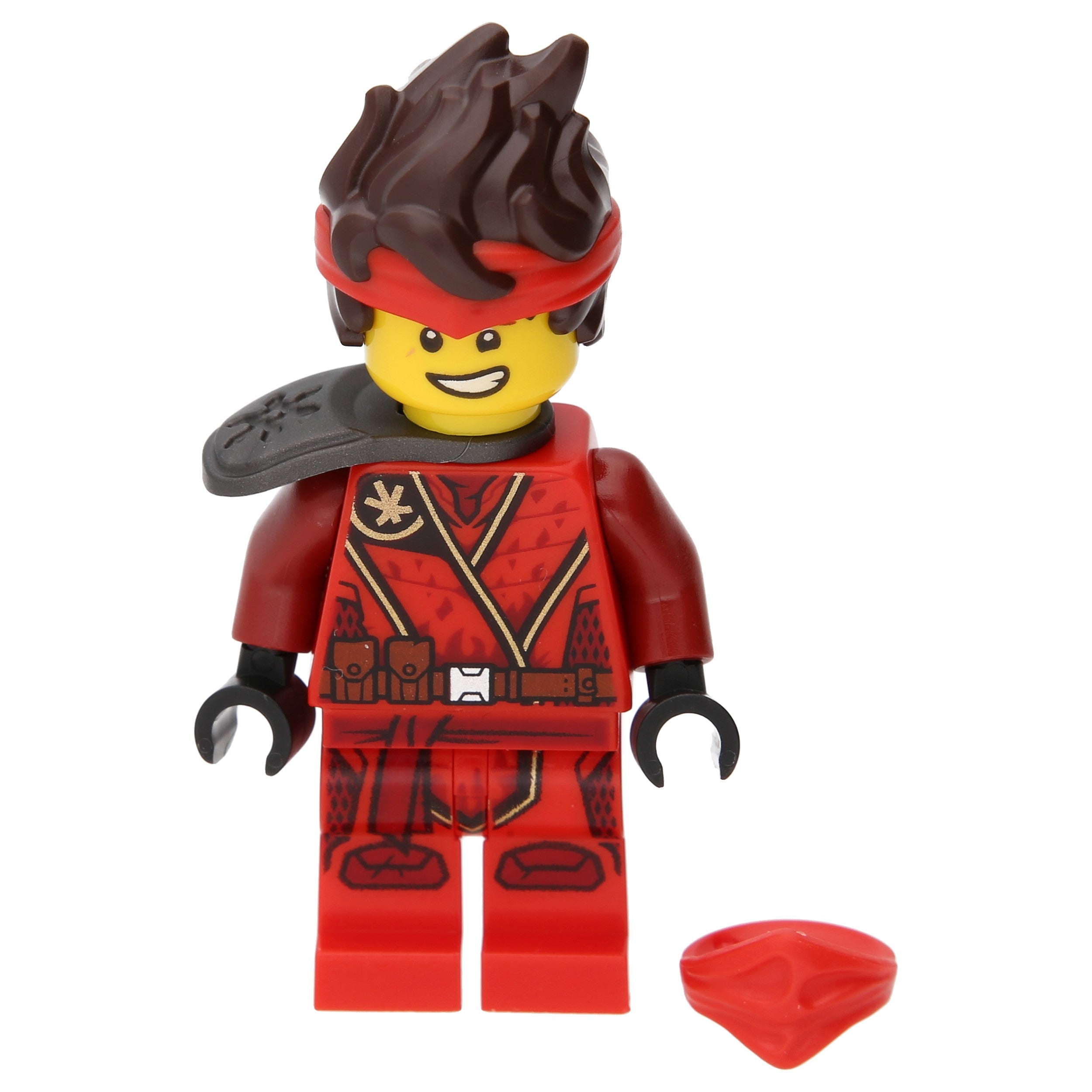 LEGO Ninjago Minifigur – Kai mit Schulterplatte, Haaren und Maske (Geheimnis der Tiefe)
