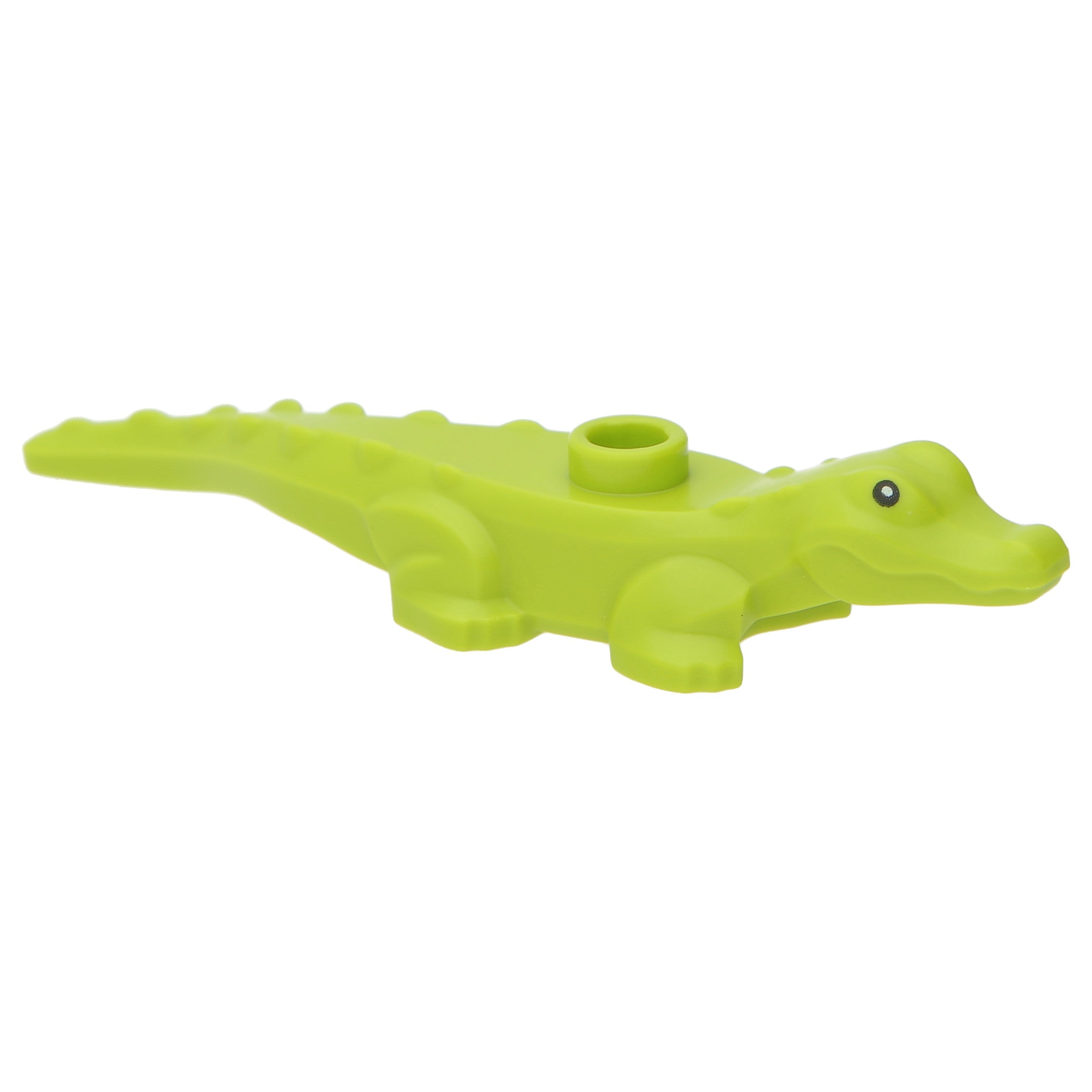 LEGO reptiles/ dinos/ dragon - alligator/ crocodile baby with black eyes (lime green)