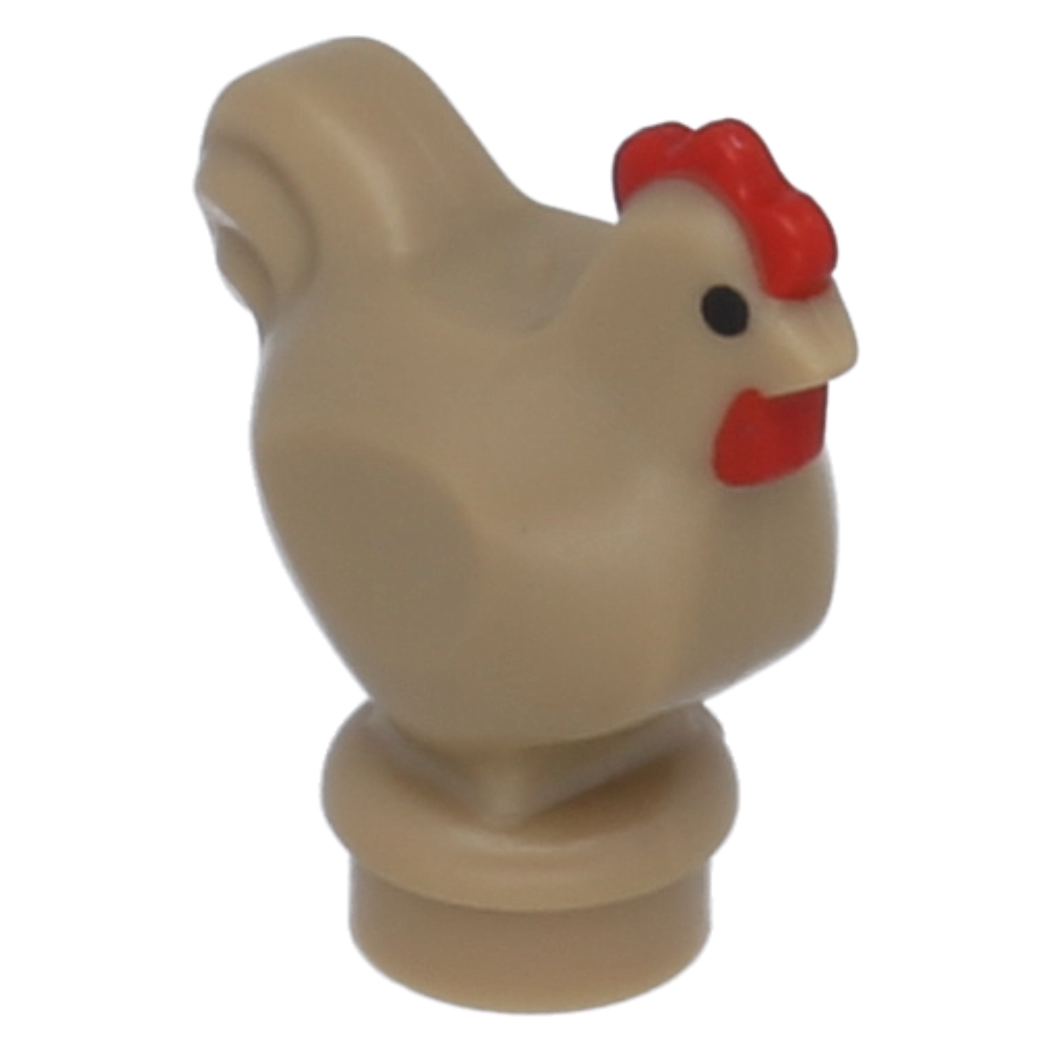 LEGO farm animals - chicken with red comb and braiding plant pattern