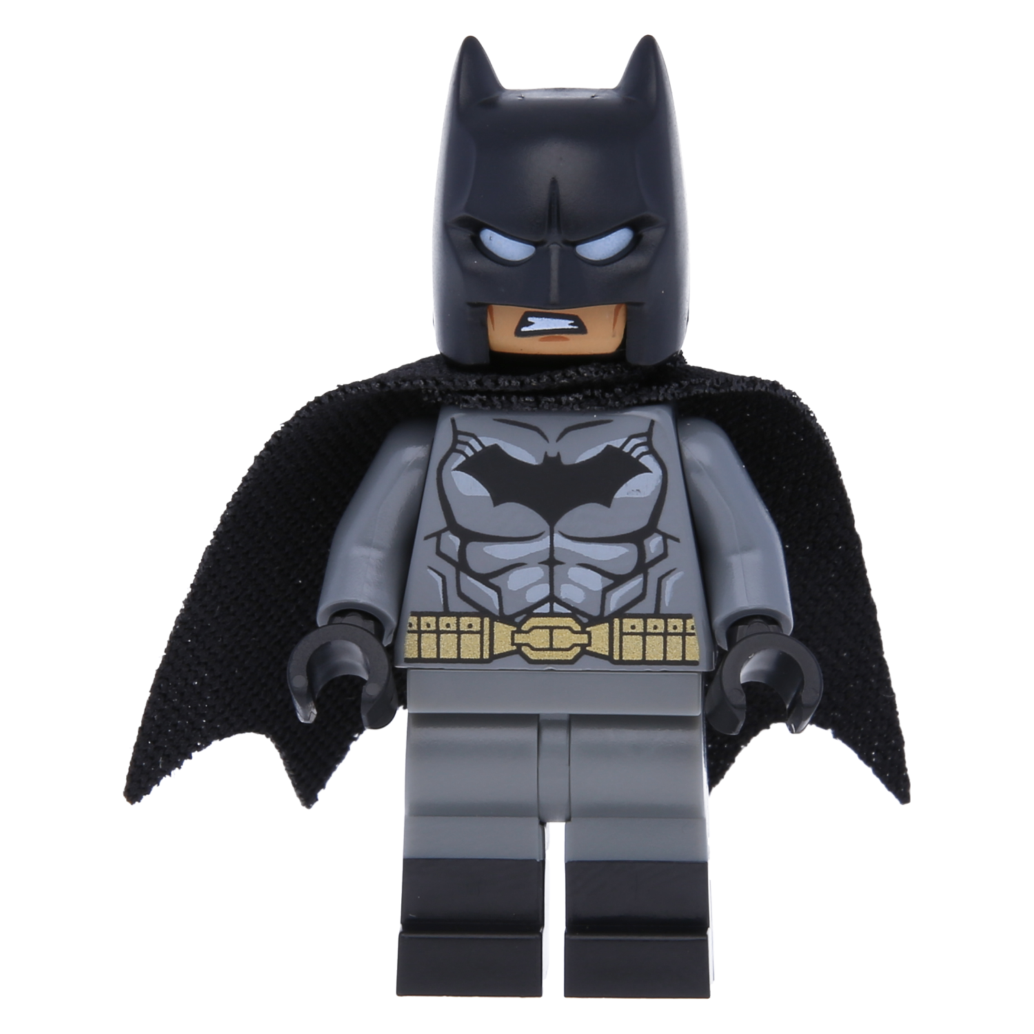 LEGO Superhelden Minifigur - Batman (dunkelgrauer Anzug mit goldenem Gürtel)