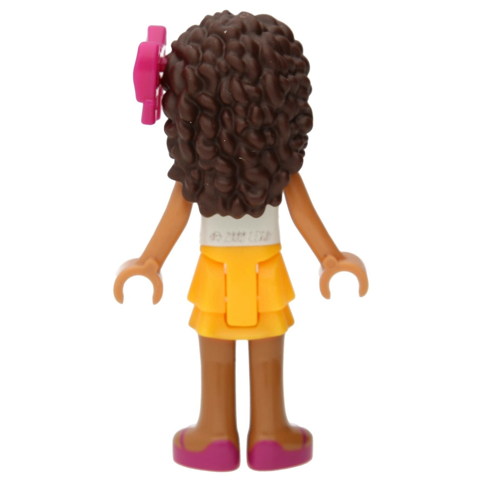 LEGO Friends Minifigur - Andrea mit pinker Haarschleife (hellorangener Rock)