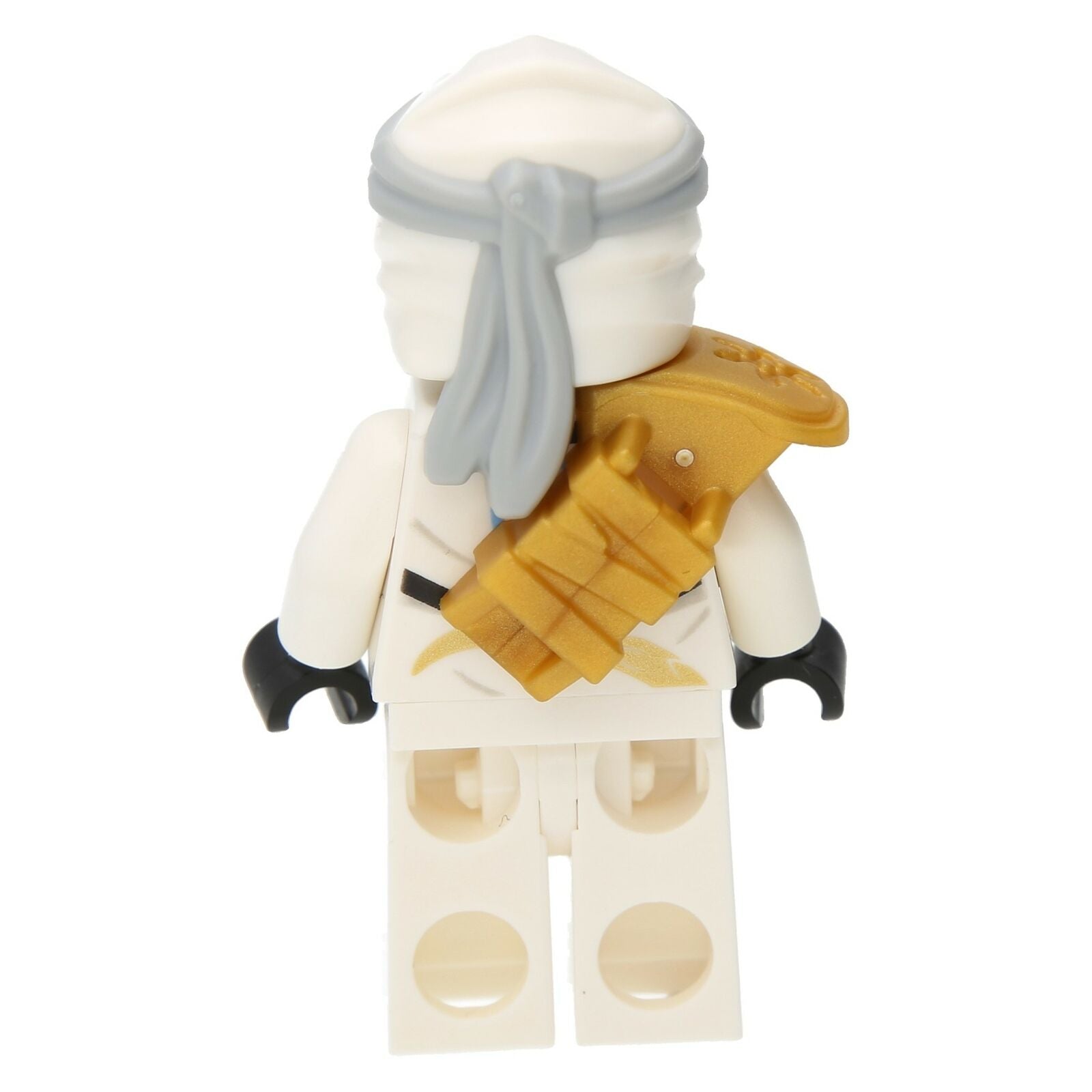 LEGO Ninjago Minifigur - Zane mit goldenem Schulterpolster (mattsilberner Kopf)