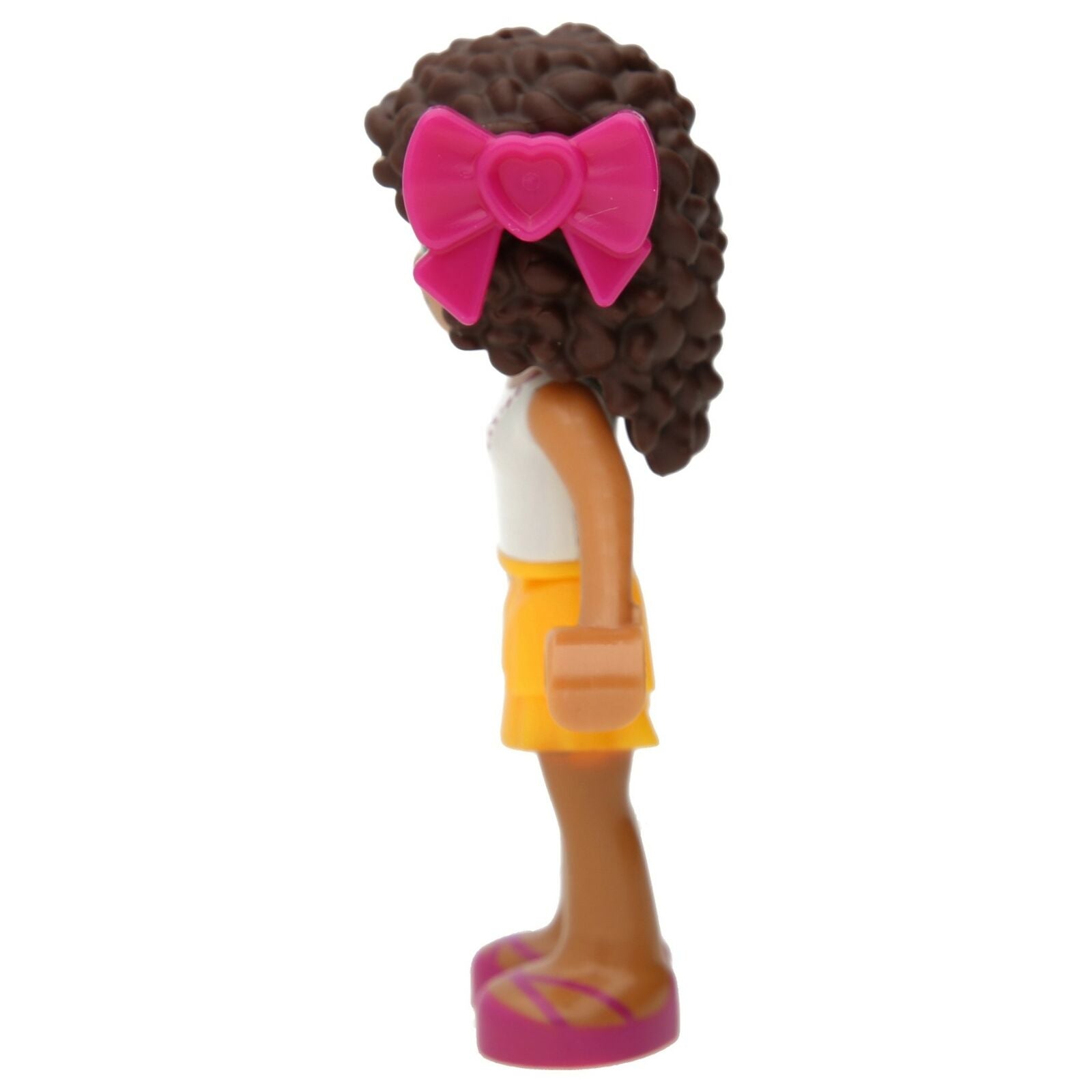 LEGO Friends Minifigur - Andrea mit pinker Haarschleife (hellorangener Rock)