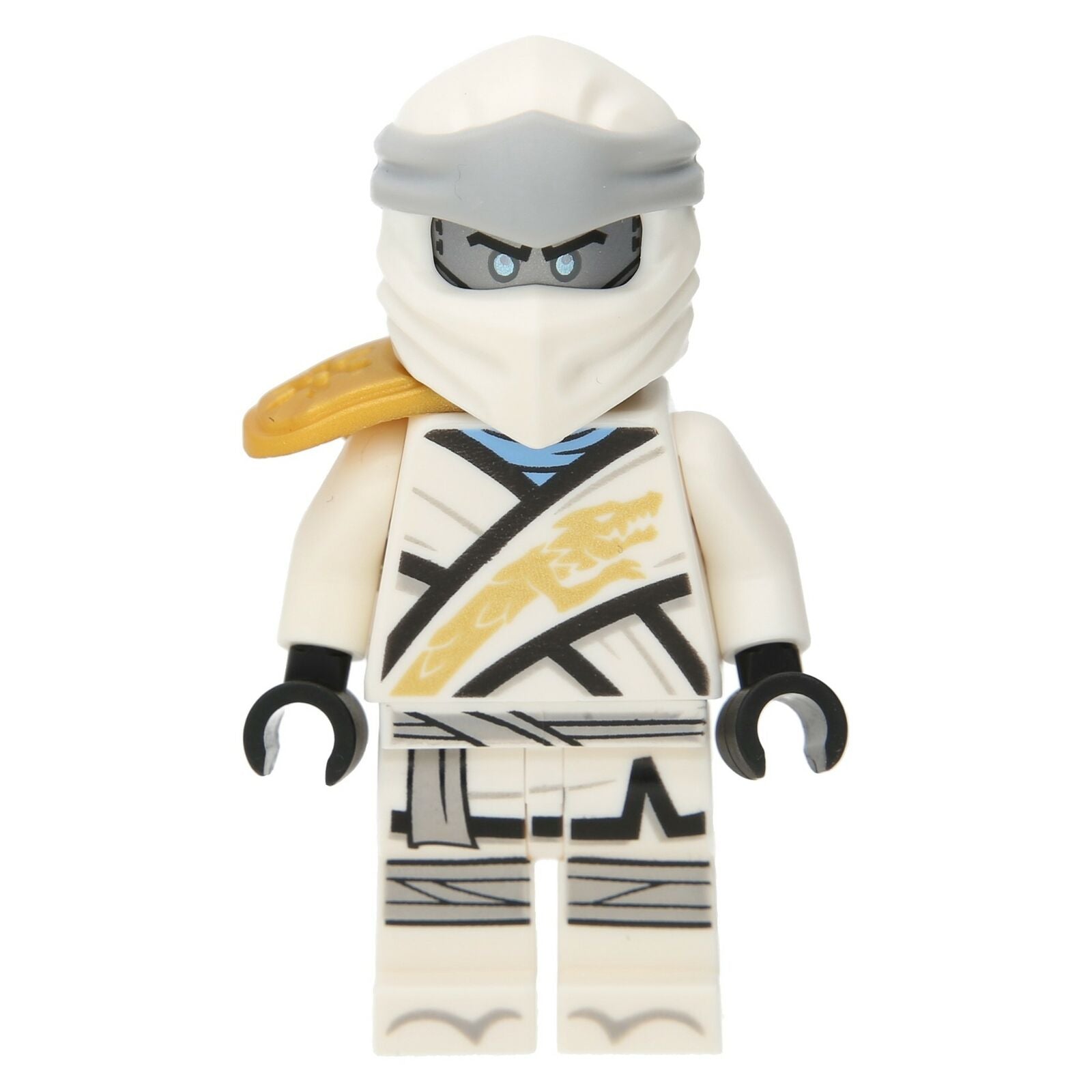 Lego Ninjago Minifigure - Zane with a golden shoulder pad (Mattsilberner Head)